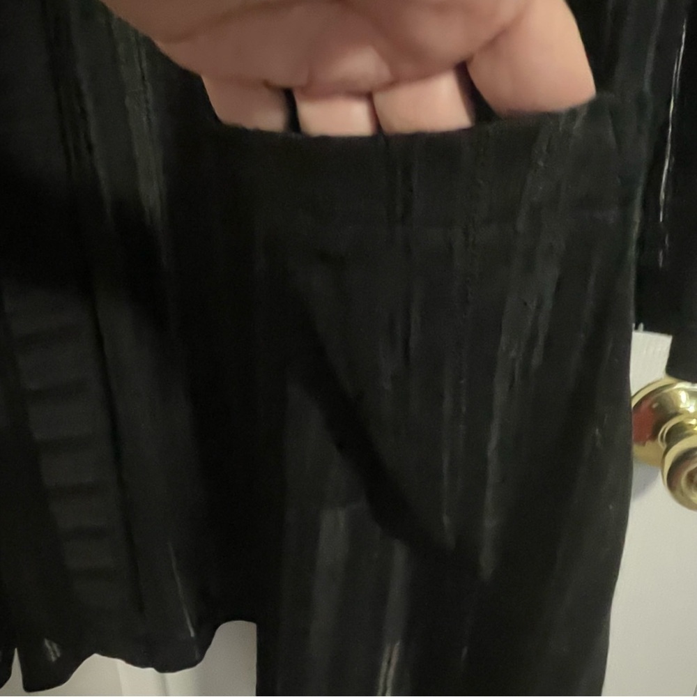 Maurices Black Shadow Striped Cardigan Duster - 2X - Picture 6 of 8